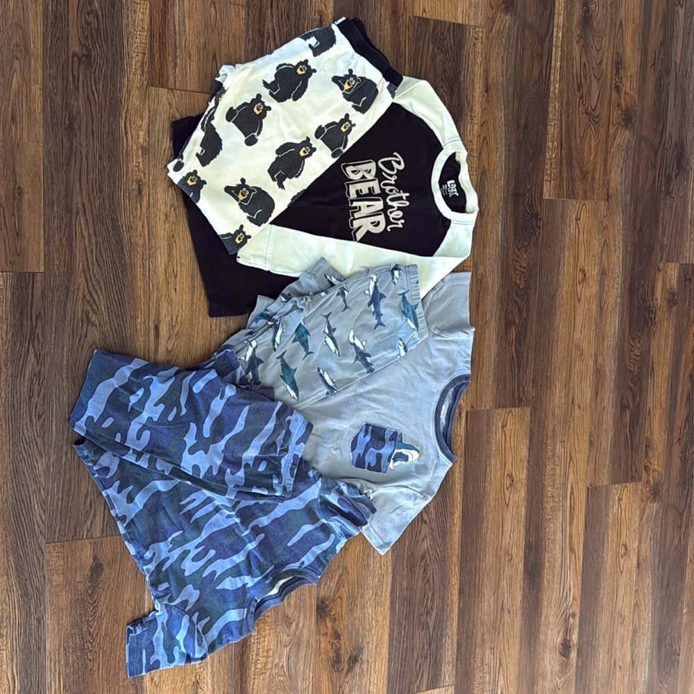 Boys pj set. 6 pieces total. Carters and Lazy One. 2 sets are carters.